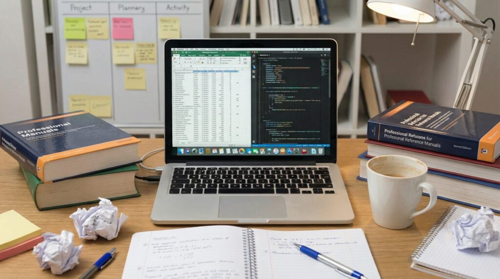 成長のために勉強やサポート業務をしている挿入画像