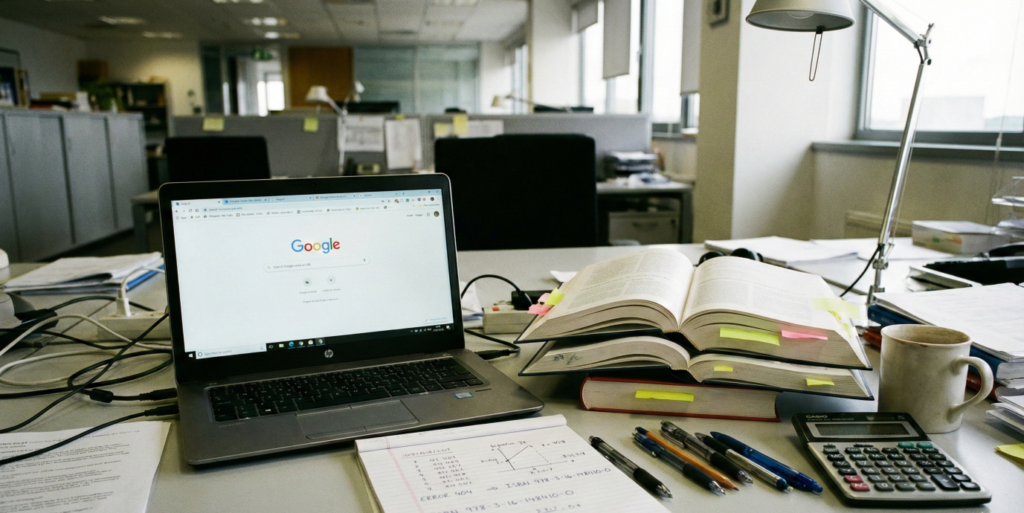 調べながら業務を進めるイメージの挿入画像