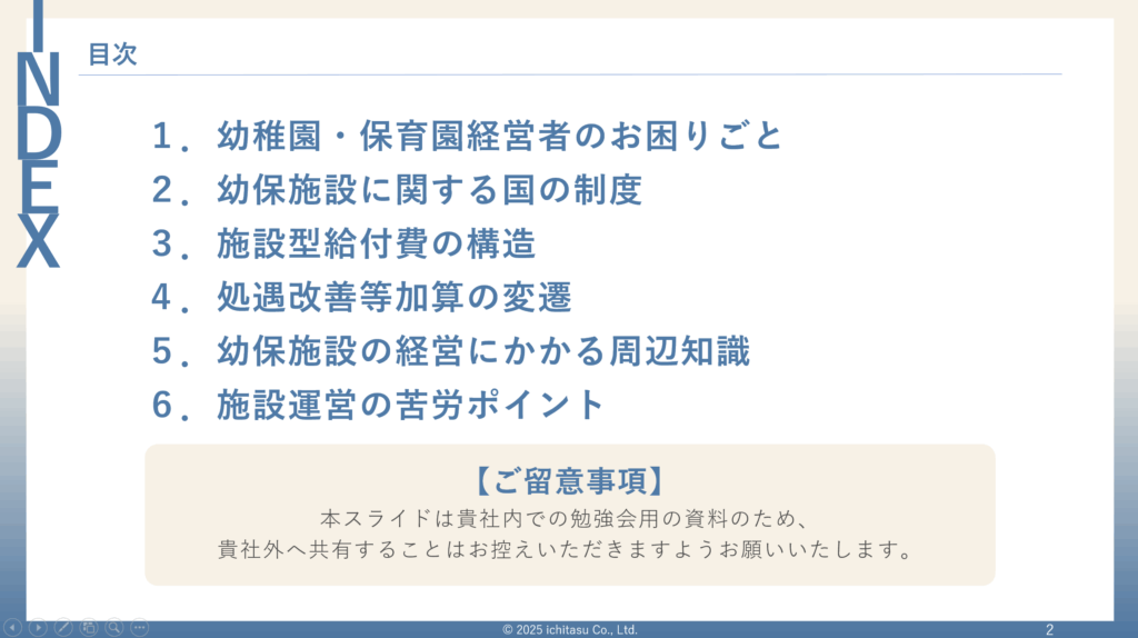 施設型給付費の構造と処遇改善等加算の変遷についての勉強会　目次