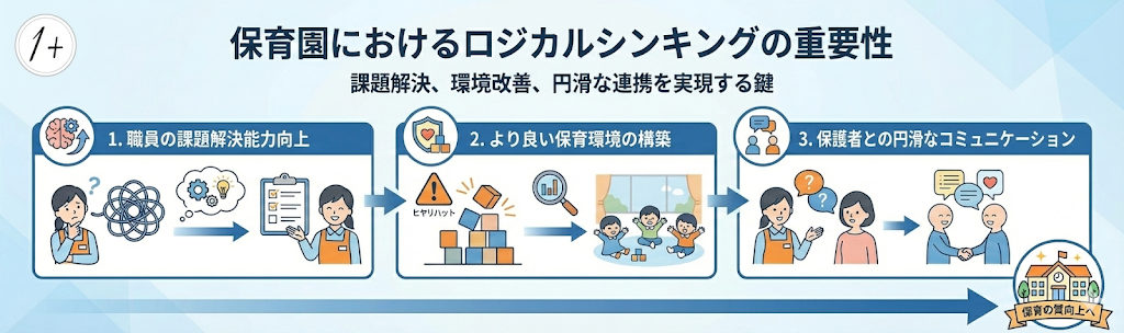 保育園におけるロジカルシンキングの重要性についての説明画像